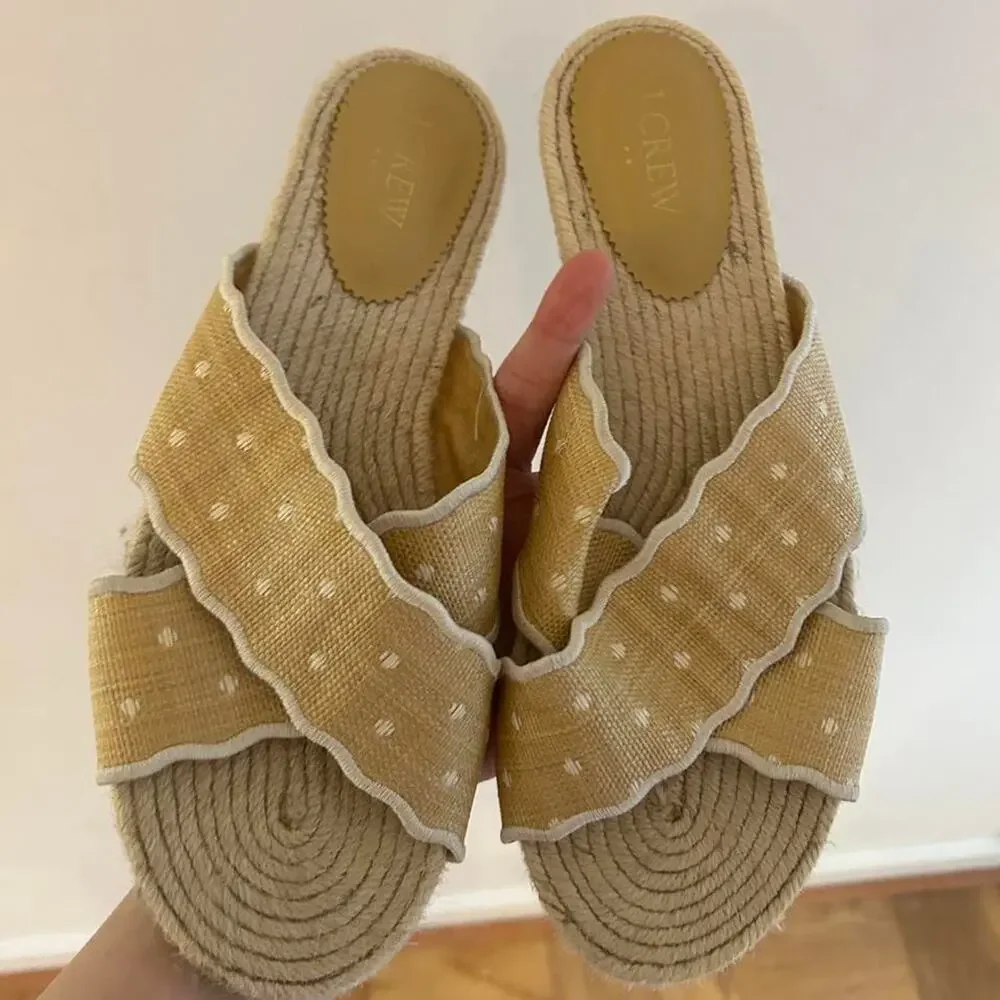J crew scalloped polka dot